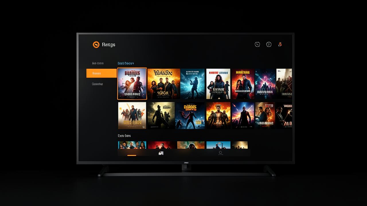 Televisão mostrando a interface organizada do AXTV 4K